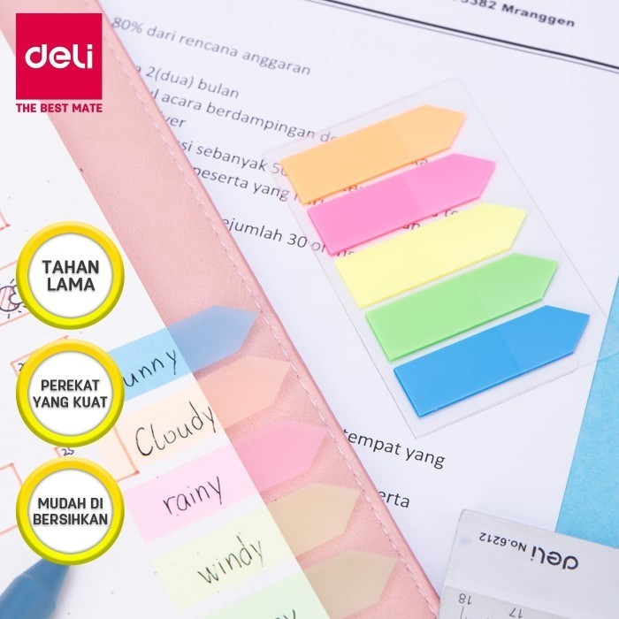 

Deli EA10602 Memo Indeks - Film Index Tabs 43×12mm 5×20sheet