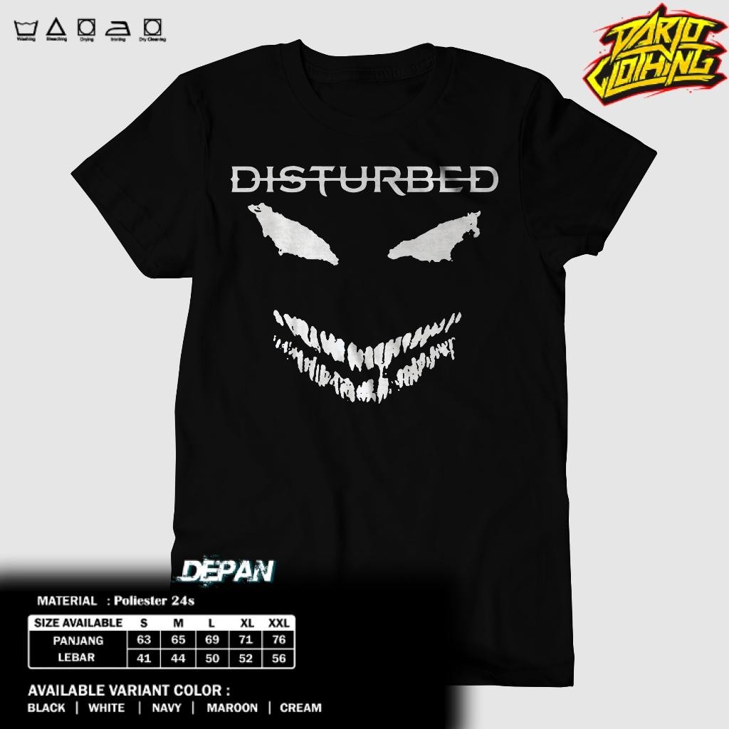 DarjoClothing Kids - KAOS BAND - KAOS DISTURBED - BAJU DISTURBED - DISTURBED WHITE - BAJU MUSIK ROCK