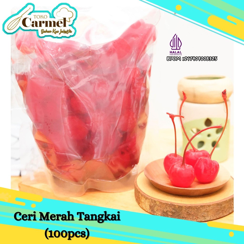 

Ceri Merah Tangkai 100pcs - 500gr