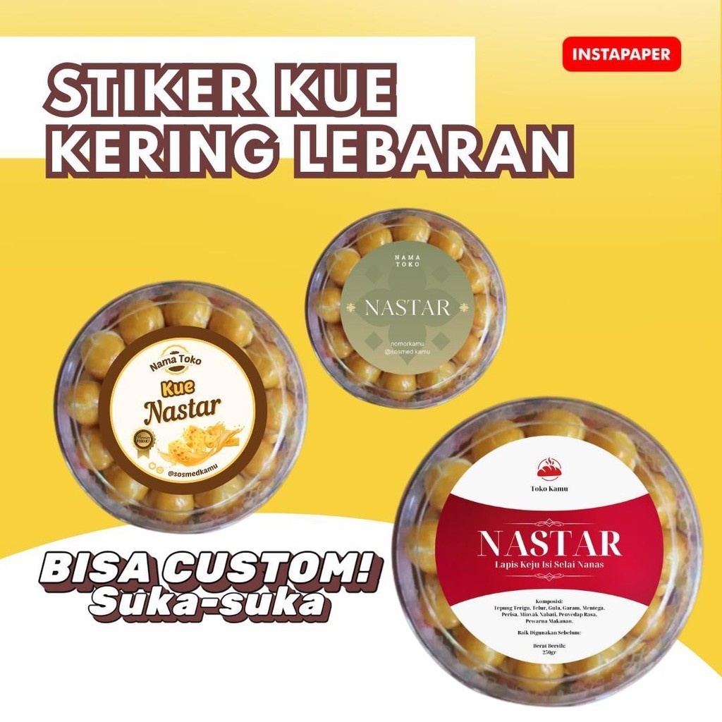 

Stiker Kue Kering Lebaran bisa custom atau request design