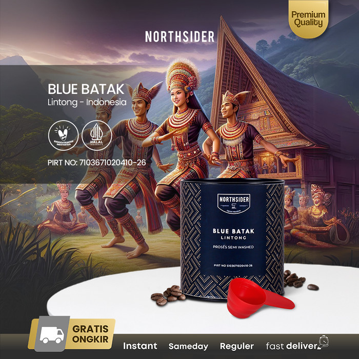 

[BIG SALE] Northsider Kopi arabika Lintong Blue Batak semiwashed coffee - 100g, Biji Kopi
