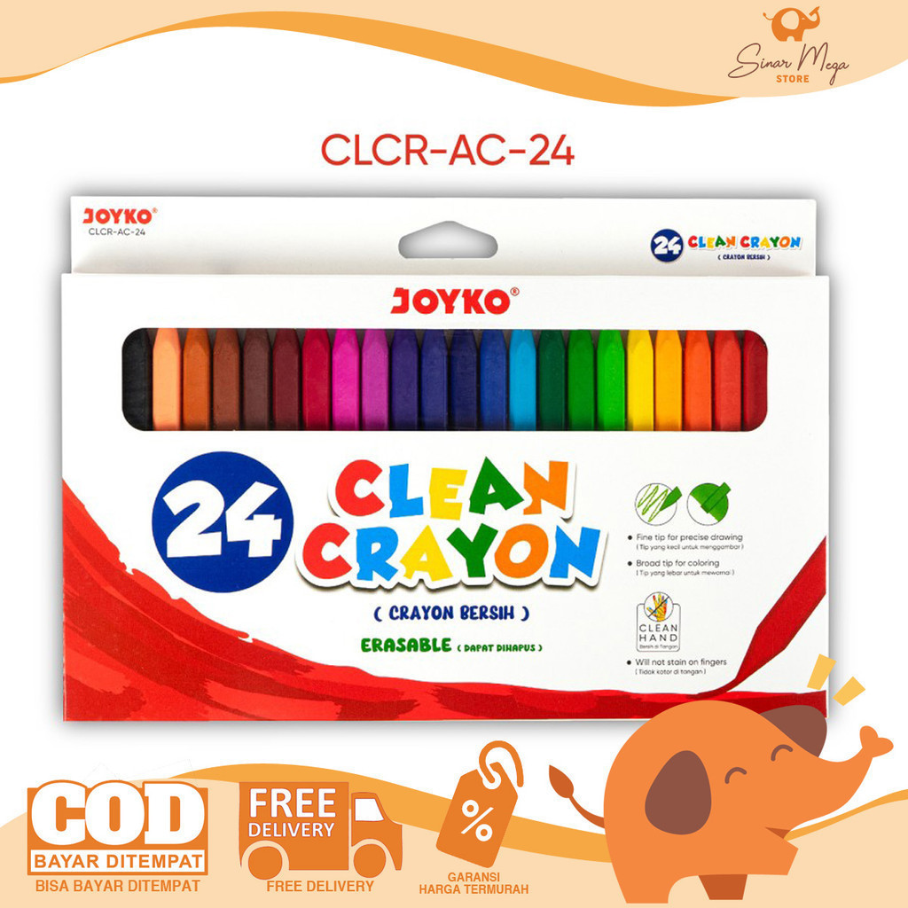 

Joyko Clear Crayon Erasable CLCR-AC-24 / Krayon Bersih Dapat Dihapus