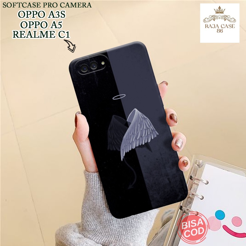 Case Oppo A3s / Oppo A5 - Rajacase - Casing Oppo A3S 4G - Motif case HITAM KEREN - Pelindung handpho