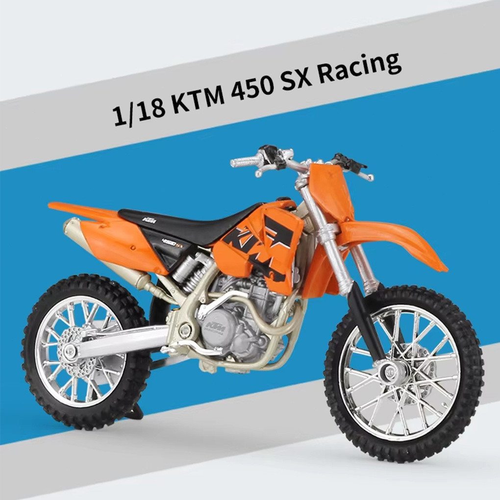 Miniatur Motor Balap Diecast Cross Trail KTM Mainan Koleksi 1:18 Anak Diecast Trail Model Sepeda Mot