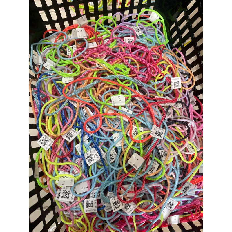 (wk acc) lilitan kabel cas spiral pelindung Kabel Spiral - Lilitan Kabel USB Kabel Data / pelindung 