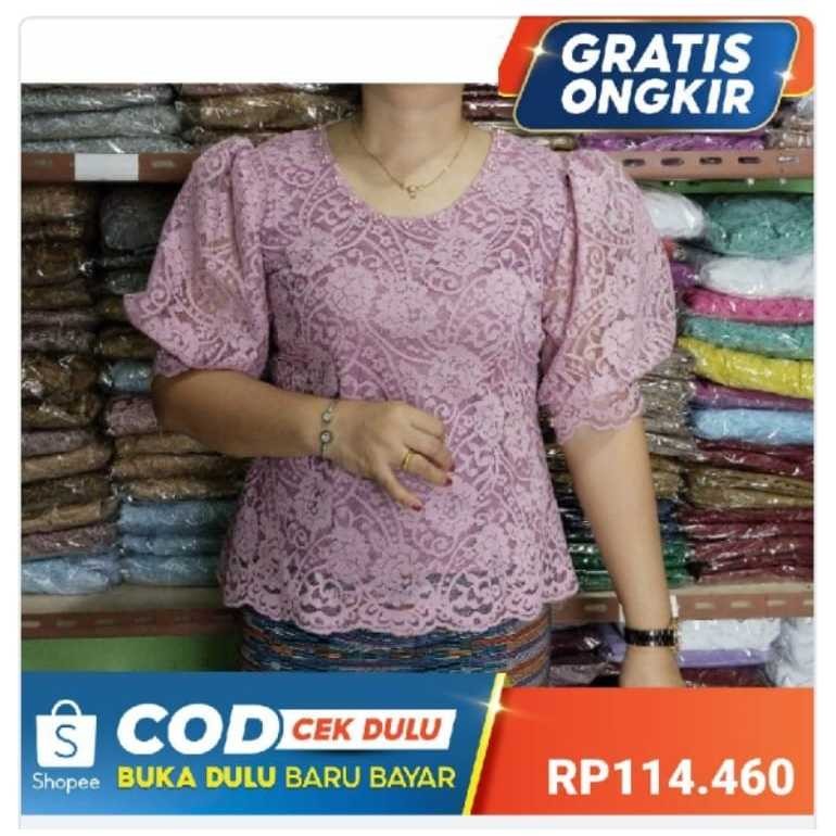 RN BLUS SEMI RENDA ATASAN BRUKAT BAJU SEMI KEBAYA KEKINIAN