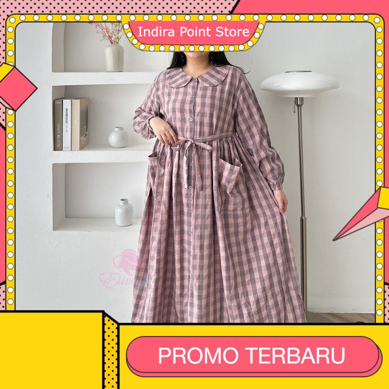 [KILAT LAUNCH] Gamis Jumbo Abaya Big Size Katun Motif Hanna Kotak LD 120 130 140 cm