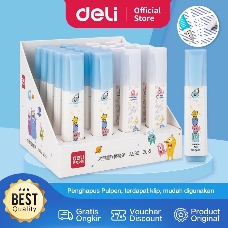 

BOBOMART X Deli Eraser for Erasable Pen / Penghapus Pulpen yang Bisa Dihapus, Ujung Miring Tidak Beracun A936