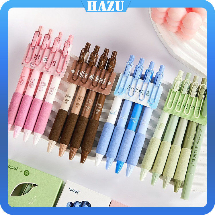 

4pcs/set pulpen lucu 0.5mm gel pen pena pulpen aesthetic retractable gel pens pen mekanik tinta hitam alat tulis school supplies stationery Pena Pen Pencet