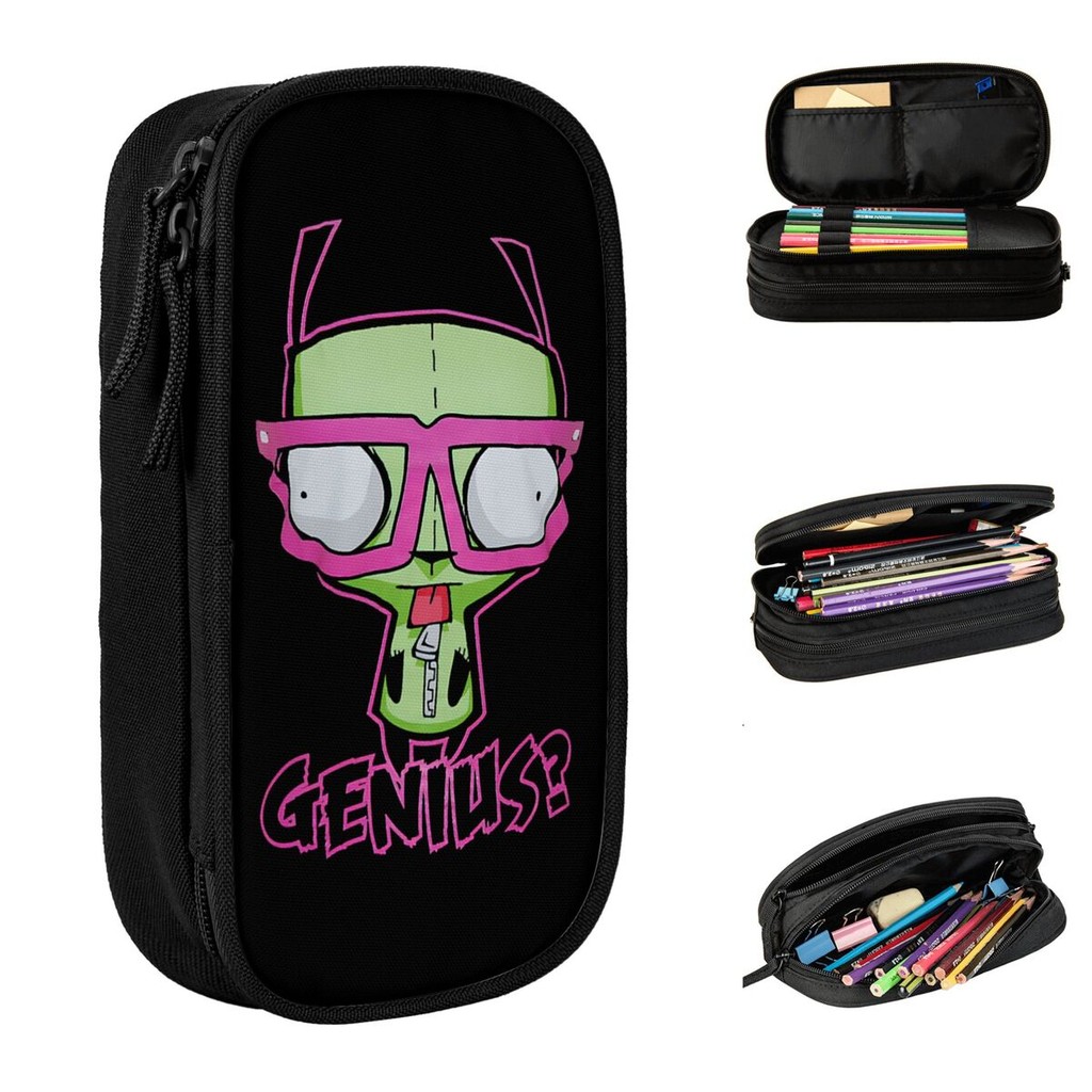 

Kawaii Invader Zim Pencil Case Fashion Pen Bags Student Big Capacity Students School Zipper Pencil Pouch