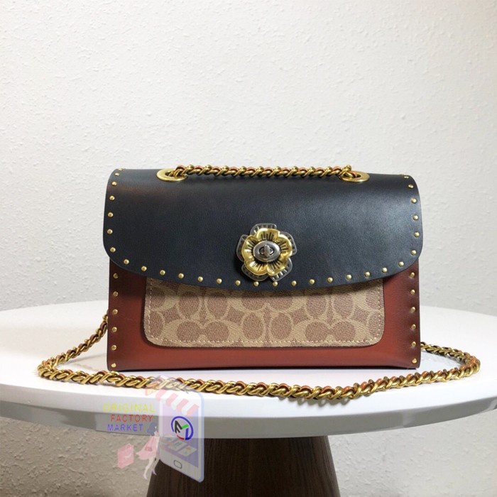 TAS COACH 29416 Parker 26 with Rivets and Snakeskin Detail ORIGINAL Lls