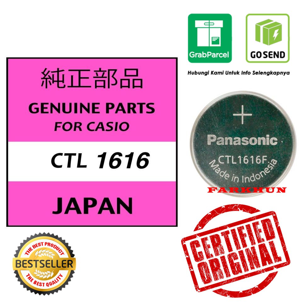 Terbaik Battery Original Rechargeable Panasonic Ctl 1616F Baterai Isi Ulang 1616 F Casio Ori Ctl1616