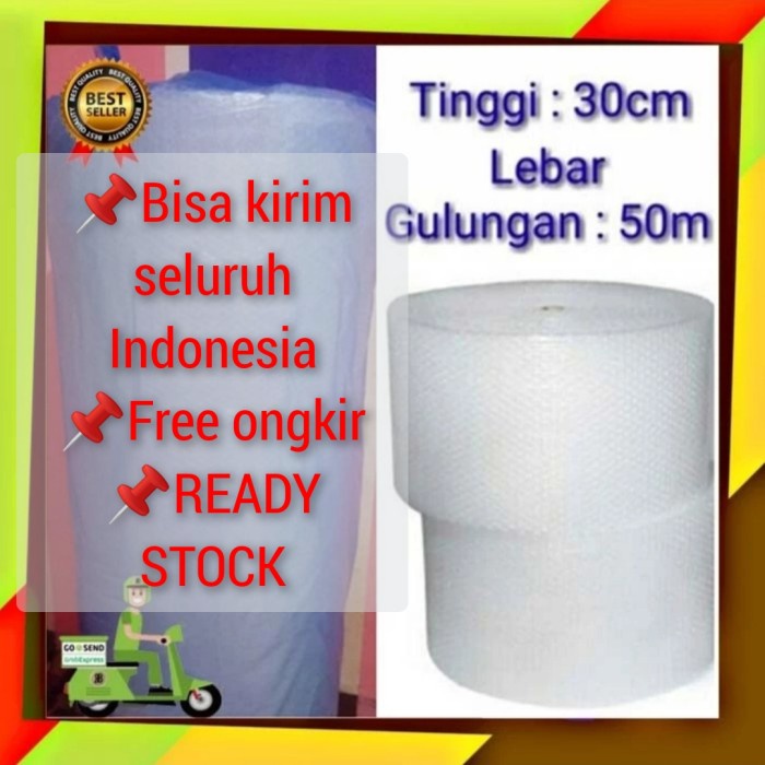 

BUBBLE WRAP GMP 30CM X 50CM II BUBBLE WRAP ECER - Putih, Mp 3.3