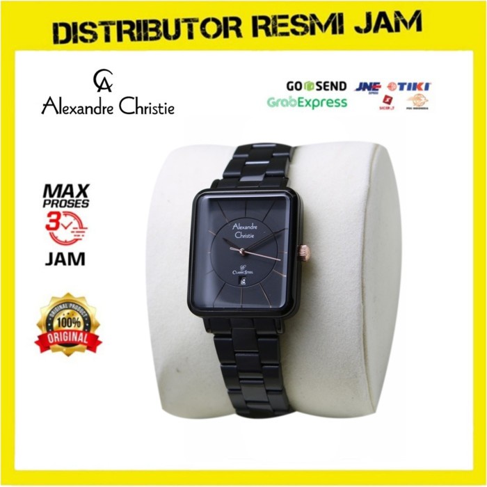 Jam Tangan Wanita Alexandre Christie AC 8662 AC8662 Black List RG