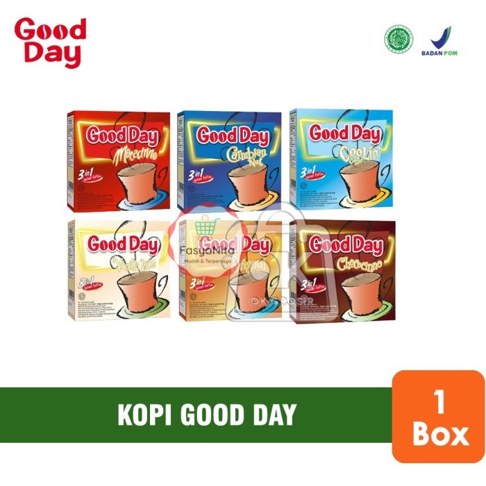 

Kopi Good Day All Variant / Kopi Instant 3 in 1 / isi 5 Sachet (1 Box) - Carrebian Nut - FasyAnita Mart Denpasar