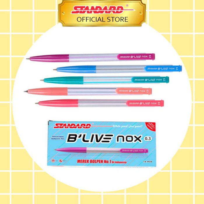 

[Best Seller] STANDARD PEN BLIVE NOX - BLACK 12 PCS