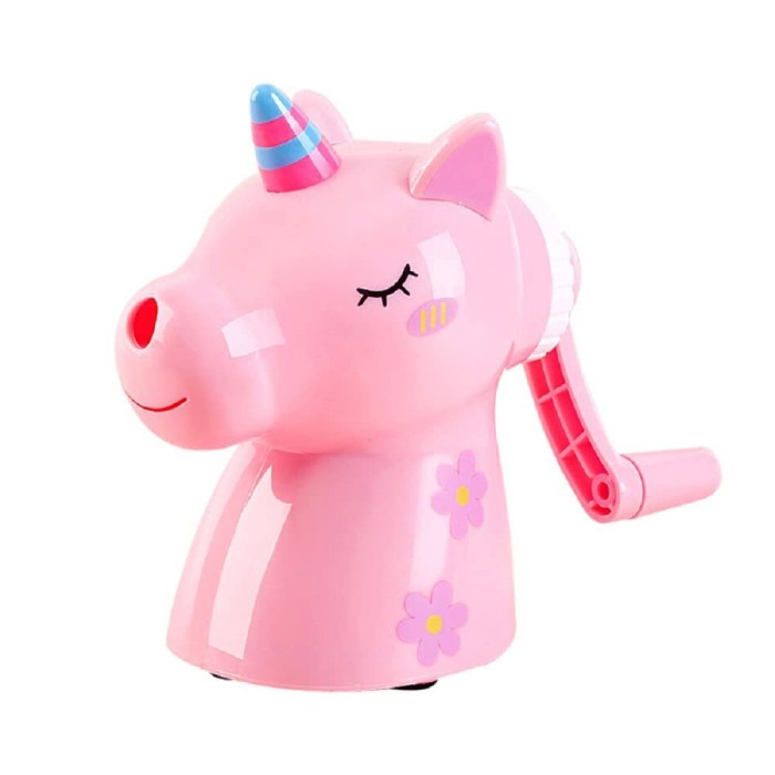 

larva_mart1 [Bisa COD] Serutan UNICORN - Rautan Meja Asahan Putar Pensil Sharpener Unik Lucu - Merah Muda