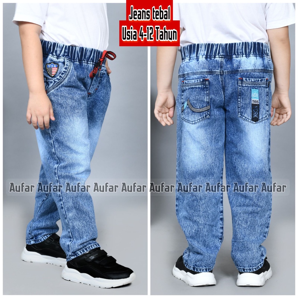 4-12 TAHUN CELANA JEANS PANJANG KEKINIAN ANAK LAKI LAKI