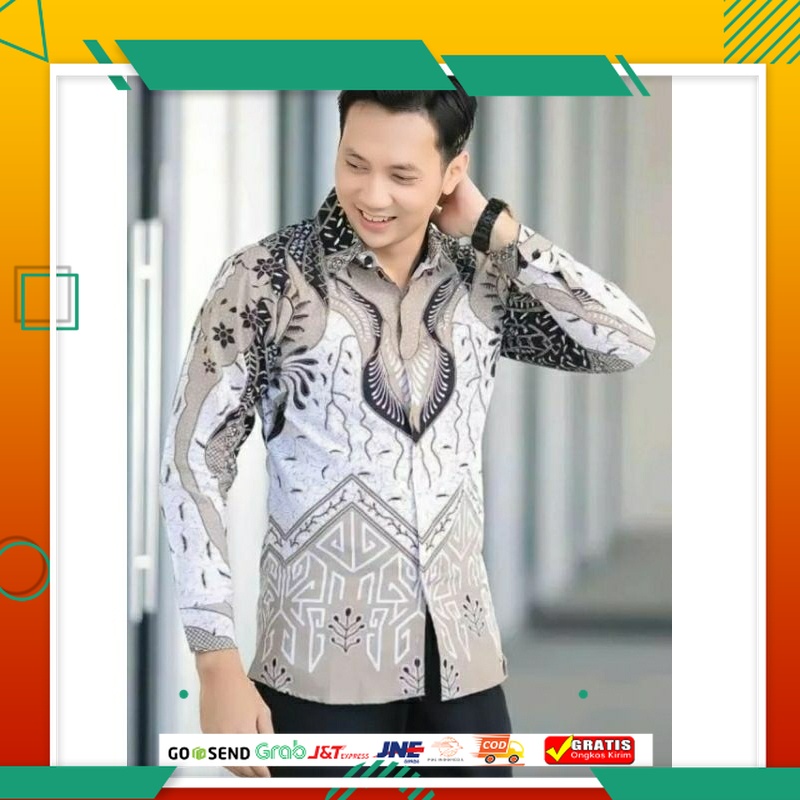 BAJU BATIK PRIA KEREN MODEL BARU /KEMEJA HEM BATIK PRIA LENGAN PANJANG PREMIUM TERBARU