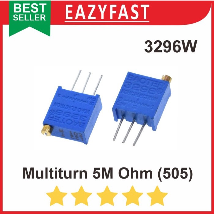 Trimpot Multiturn 505 VR 5M 5 M Ohm 3296w Potensio Multi Turn Trimmer