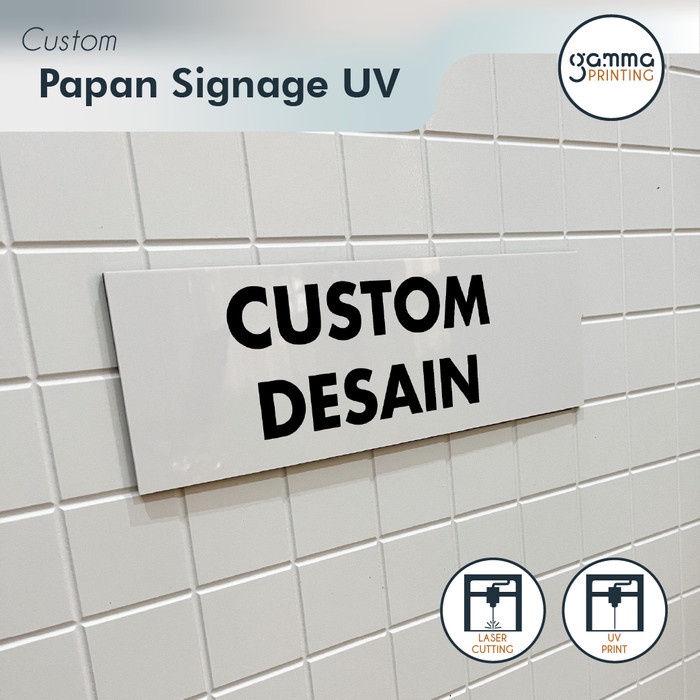

Custom Signage Board Nama Ruangan Akrilik UV Print Papan Sign Gamma