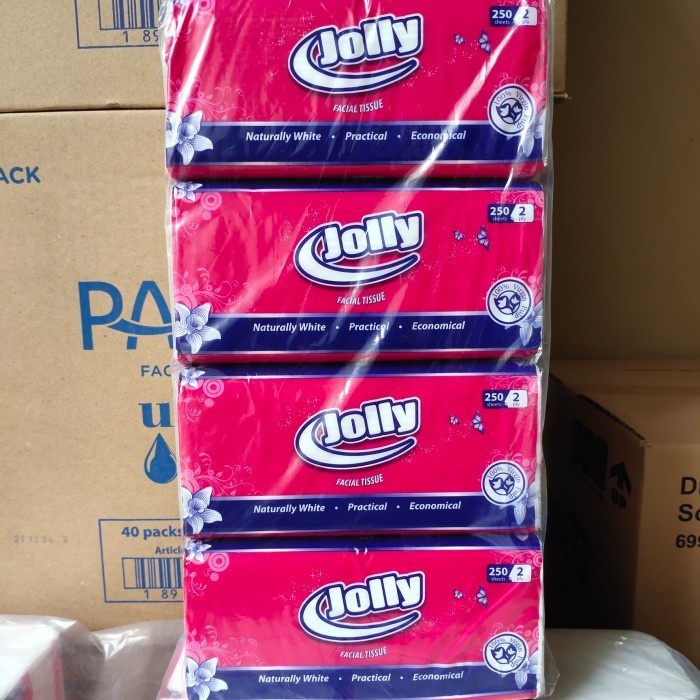 RB [ PAKET ISI 4 ] TISU TISSUE JOLLY 250 SHEET 2ply Grosir Tisu Wajah