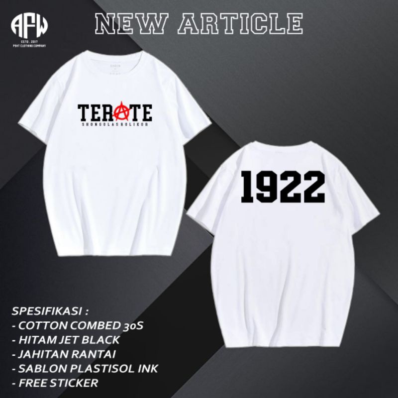 KAOS PSHT SIMPEL 1922 WARNA PUTIH-Kaos Semut Ireng - kaos psht - kaos distro persaudaraan setia hati