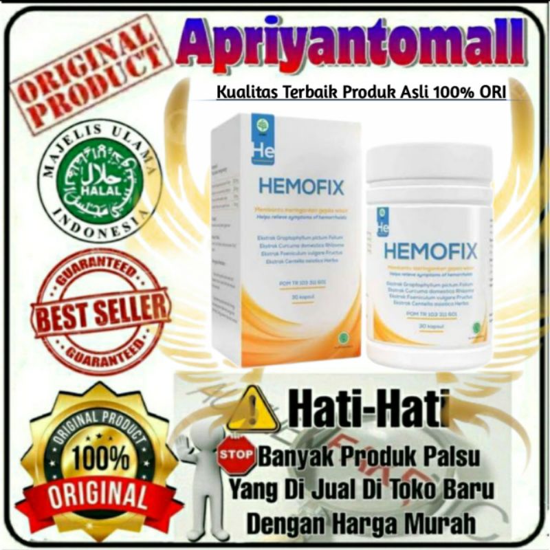 TERLARIS HEMOFIX ASLI ORIGINAL OBAT WASIR AMBEIEN AMPUH TERBUKTI NYATA KHASIATNYA TOPCER
