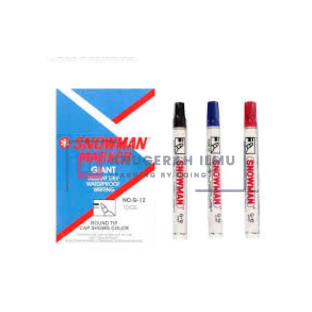 

Spidol Snowman Marker Permanent Permanen G-12 G 12 Pcs Satuan / GUDANG BUKU MURAH