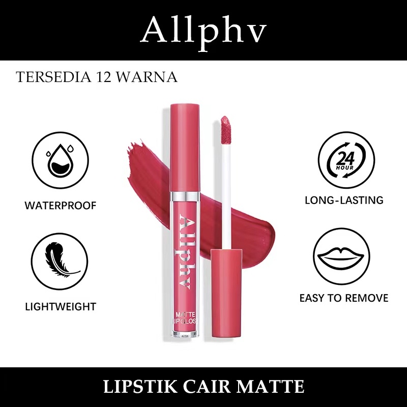 【Tersedia】Ampelia lipstik Matte lipstik waterproof tahan lama Liquid Lip Gloss Long-lasting Wear Non
