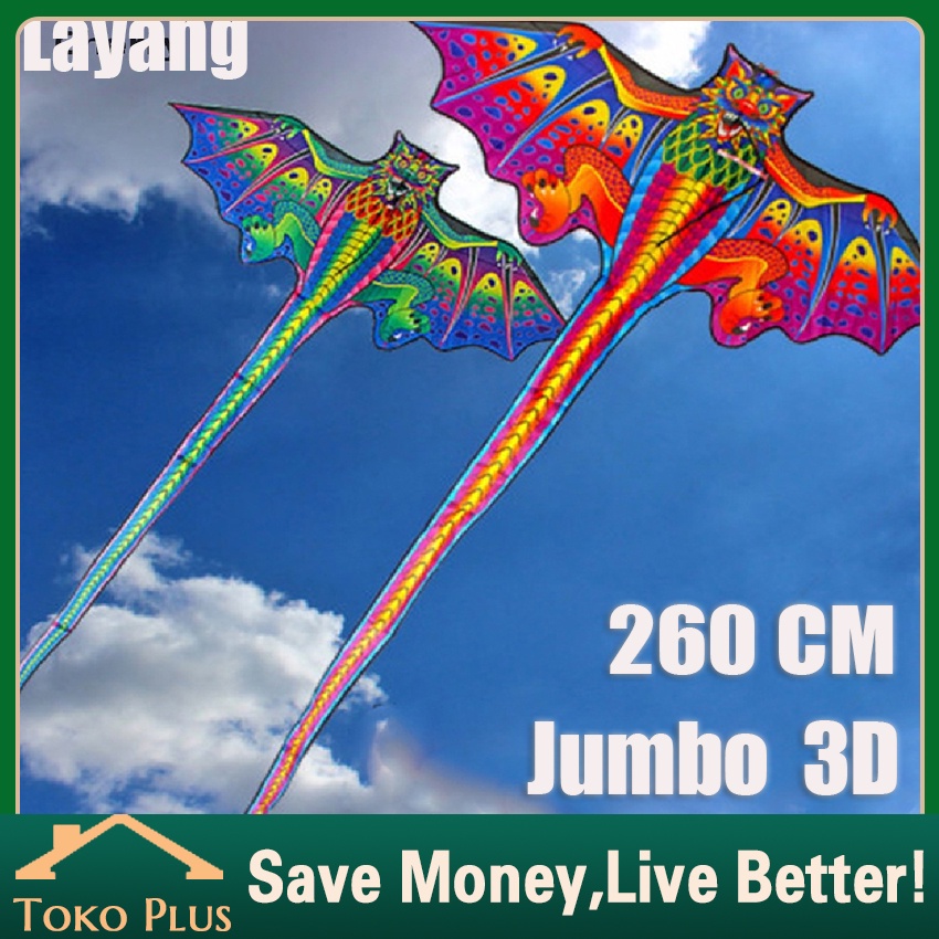 Layang Layang Naga Besar 3D Layangan Elang Naga Jumbo 3D ekor pnjng ukuran 160 x 260 cm