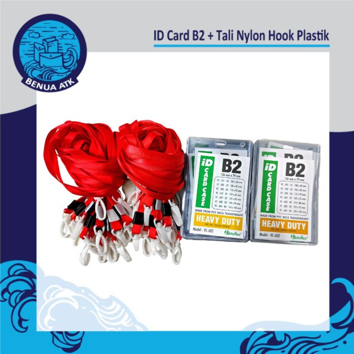 

[KSG-97] Bundling ID Card B2 + Tali Nylon Hook Plastik [NYLKP] - Merah