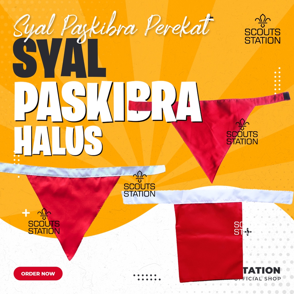 Syal Paskibra / Setengan Paskibra / Syal Leher Paskibra / Syal Paskibra Halus