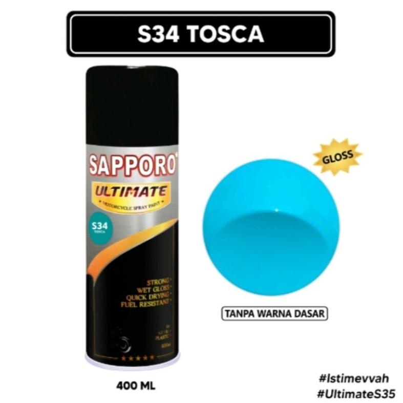 S34 Saporo SAPPORO ULTIMATE TOSCA Hijau Toska 400ml Cat Semprot Spray Aerosol Motor Pilok Pilox Pylo