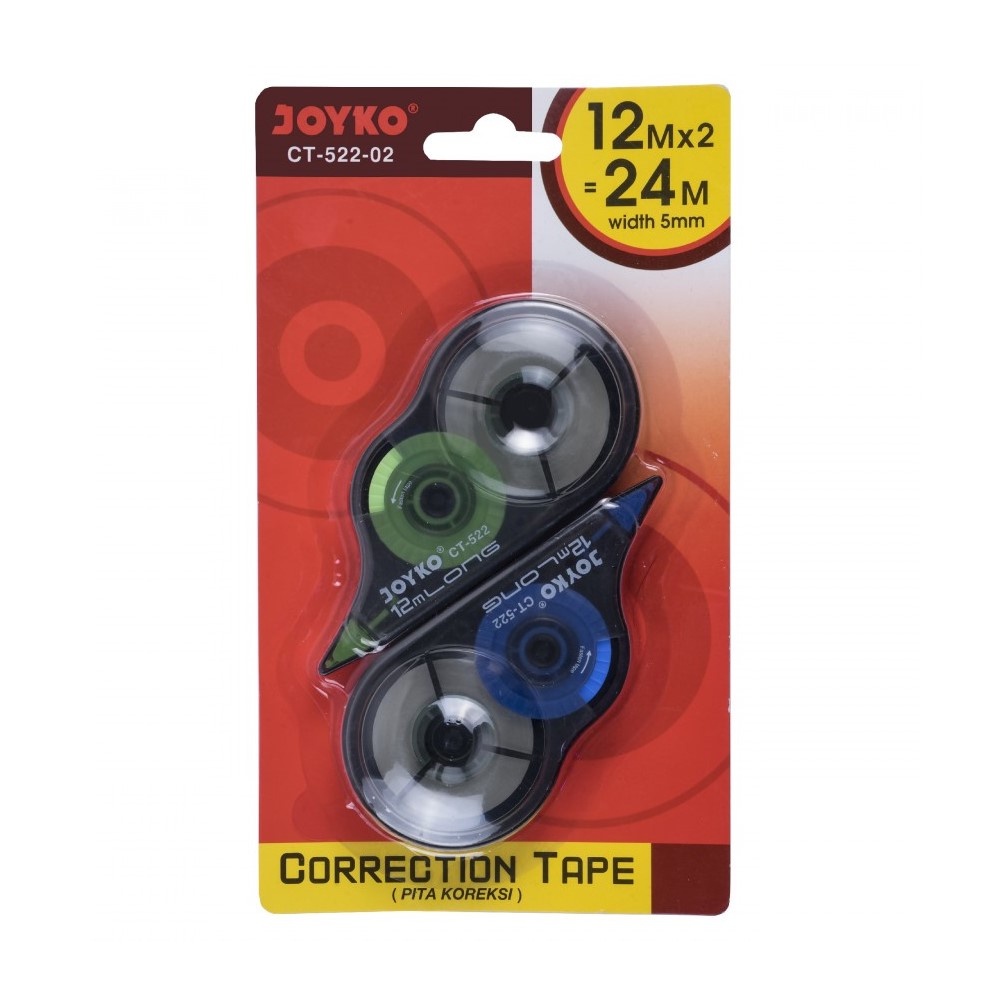 

[PACK] Penghapus / Correction Pen Tape / Tipe-X Kertas Pita - Joyko CT-522-02 MURAH