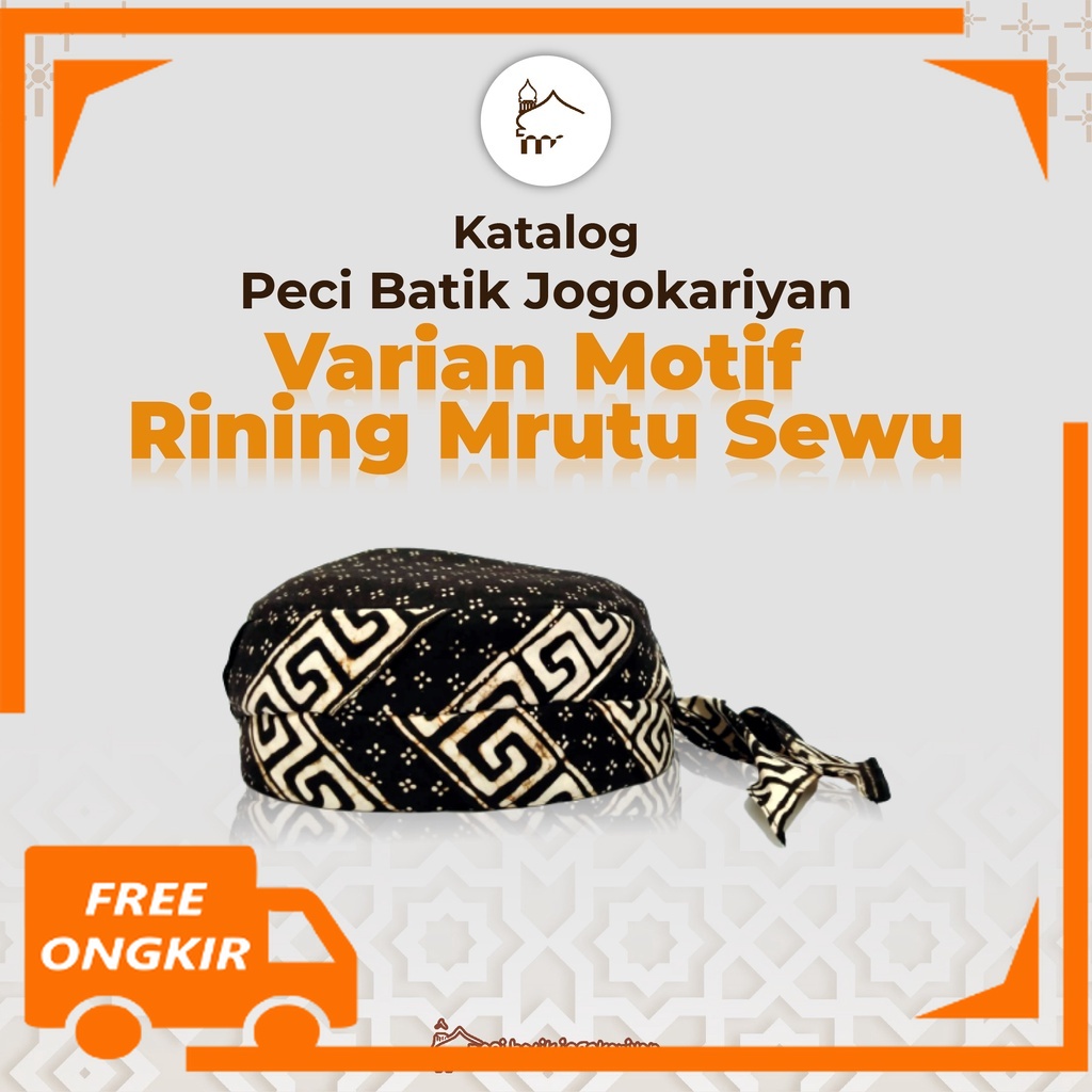 Peci Batik Jogokariyan Jogokaryan Kopeah Songkok Motif Rining Mrutu Sewu