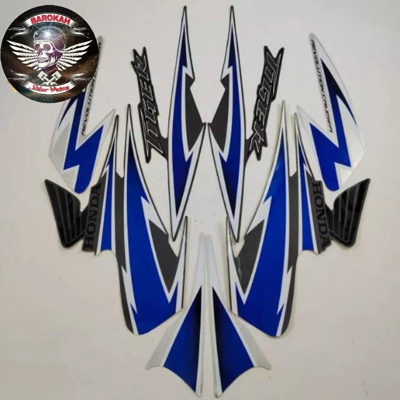 AJS AJS Striping Stiker  List motor honda tiger 2010 2011 revo abu List biru Bodi motor standar    S