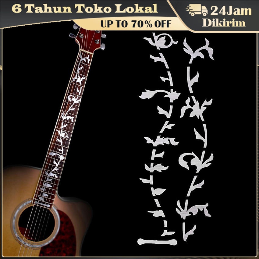 Stiker Fret Gitar Motif Bunga Fingerboard Guitar Label Sticker / Sticker Inlay Fretboard Gitar