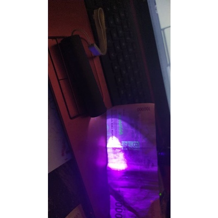 Mall bisa cas Senter LED Mini Ultraviolet USB Rechargeable 395nm Cek Uang Palsu Happyfrank UV395