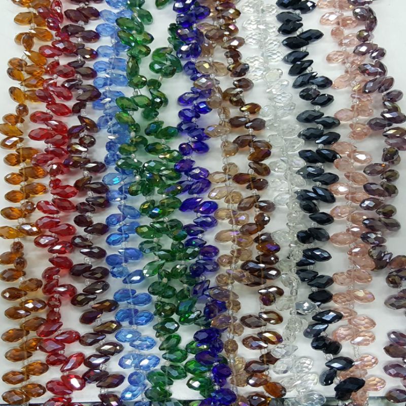 Kristal Ceko Tetes Lubang samping Uk 6Mm ,