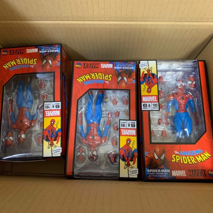 ready stock mafex 185 classic spiderman not marvel legends