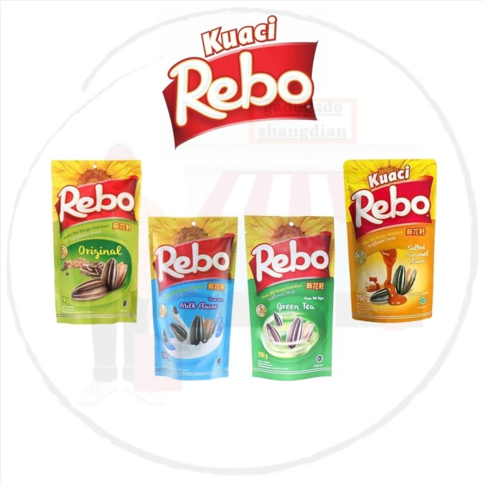 

[Kalimantan] REBO Kuaci Original - Milk Flavor - Green Tea - Salted Caramel Flavor