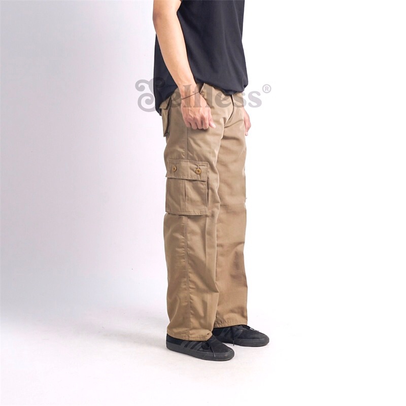 COD Selfless - Celana Cargo Panjang Reguler Straight Loose Fit Standar Pria Cargo Kargo Tactical Kim