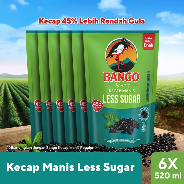 

BANGO LESS SUGAR 520ML | KECAP RENDAH GULA x6pack