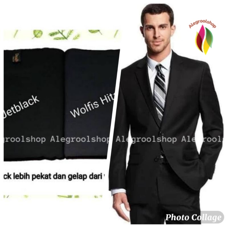 Super jet Black bahan kain seragam celana/jas hitam pekat
