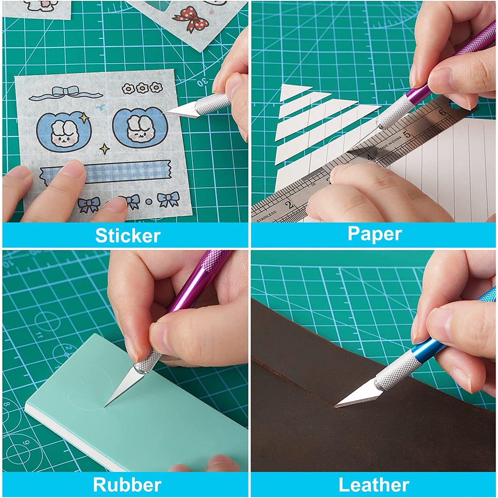 [Gongjin] Pen Cutter Set + Refill 5 Pcs Art Knife Pisau Cutting Sticker Stiker Bujo Journaling Kerajinan Tangan / Cutting