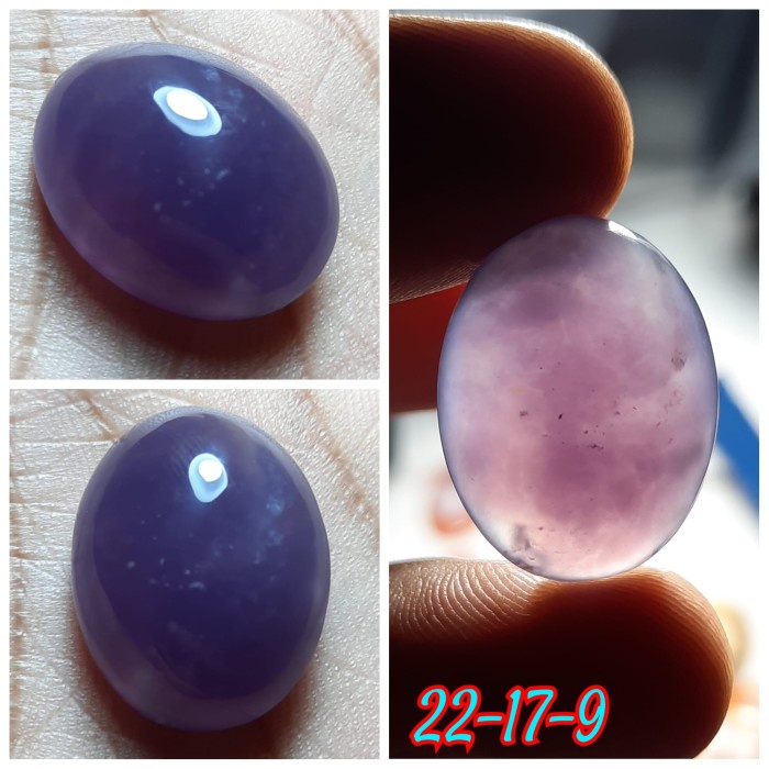 Natural Batu Akik Lavender Warna Ungu Kecubung Motif Gambar Antik 1