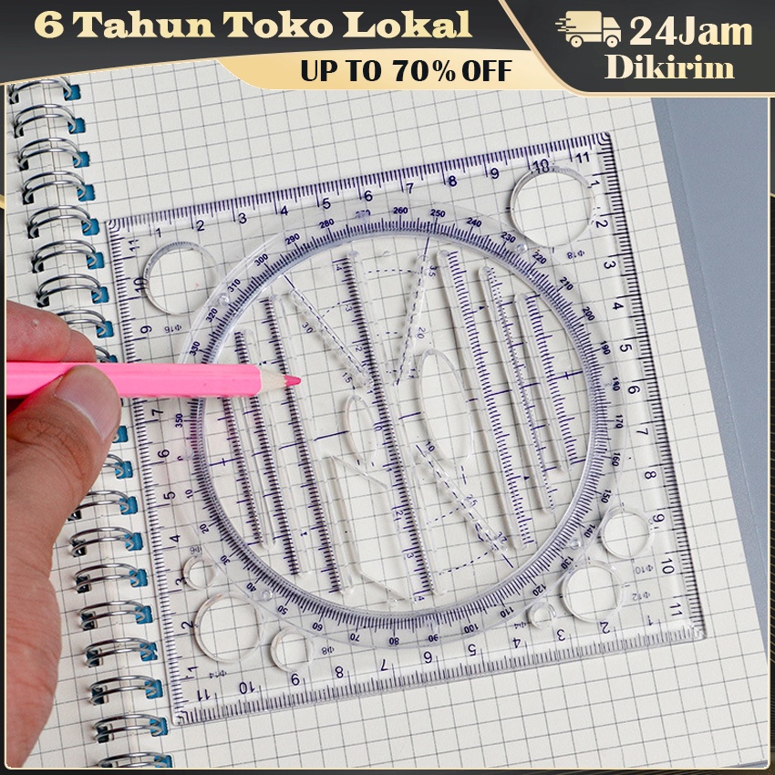 

Penggaris Gambar Anak-anak / Penggaris Geometri Spirograph Sudut Derajat Lingkaran Bisa Putar Unik