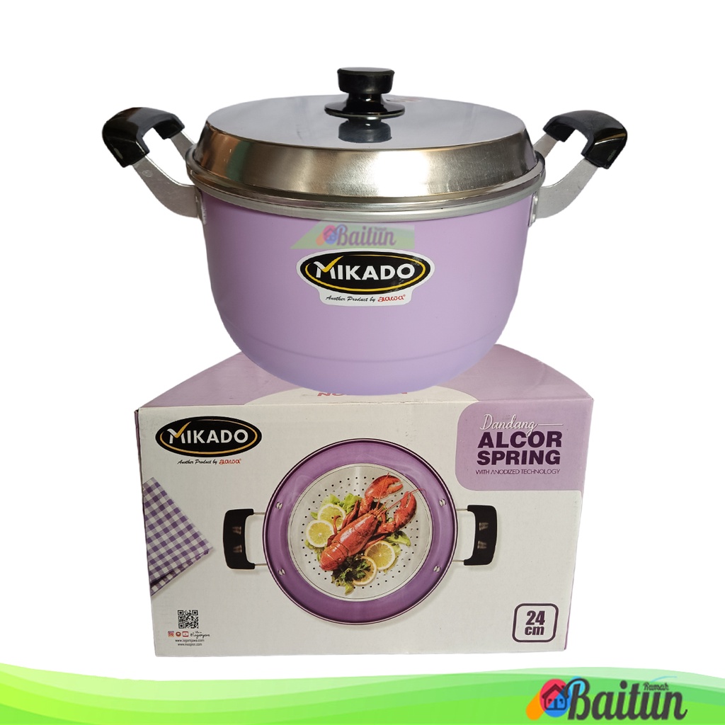 Baitun Panci Kukus Maspion Mikado | Alcor Spring Panci Langseng Sayur Rebus | Peralatan Masak 24cm 2