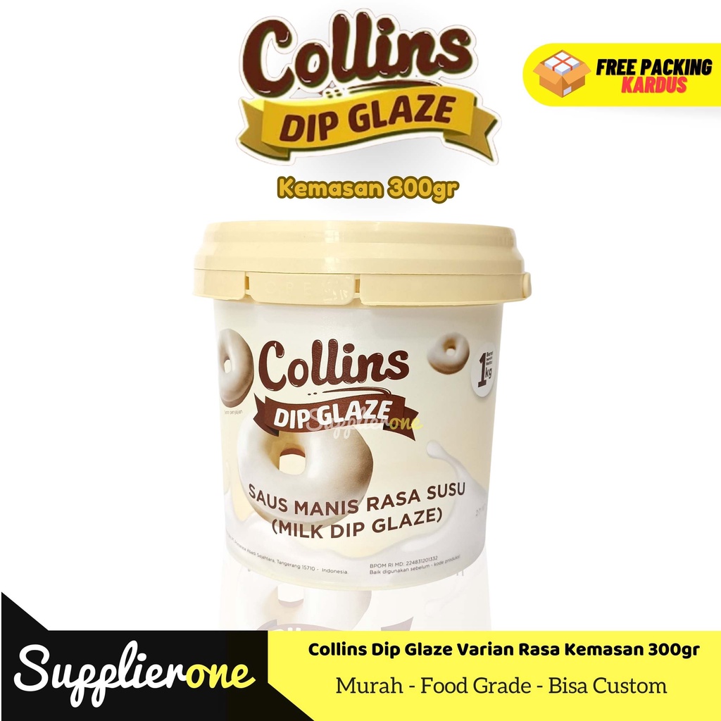 

Collins Dip Glaze Susu 300g / Dip Glaze / Dip Glaze Collins / Toping Donat / Toping Es kulkul /Toping Roti bakar / Toping Kue